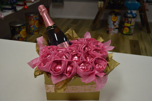 Chandon Roses & Hearts Bouquet - Pink