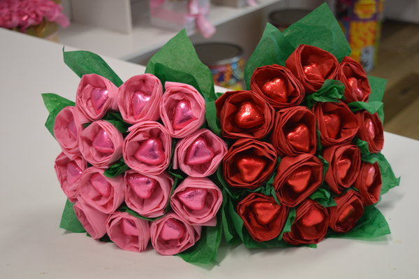 Chocolate Roses & Hearts Bouquet - Flower